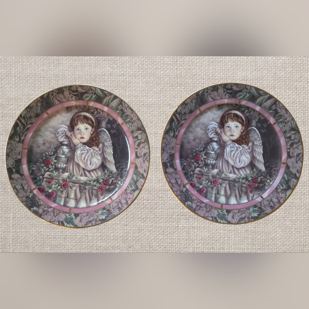 "Hope" Donna Richardson, Gardens of Innocence Series 1993 Collector Plates (2)